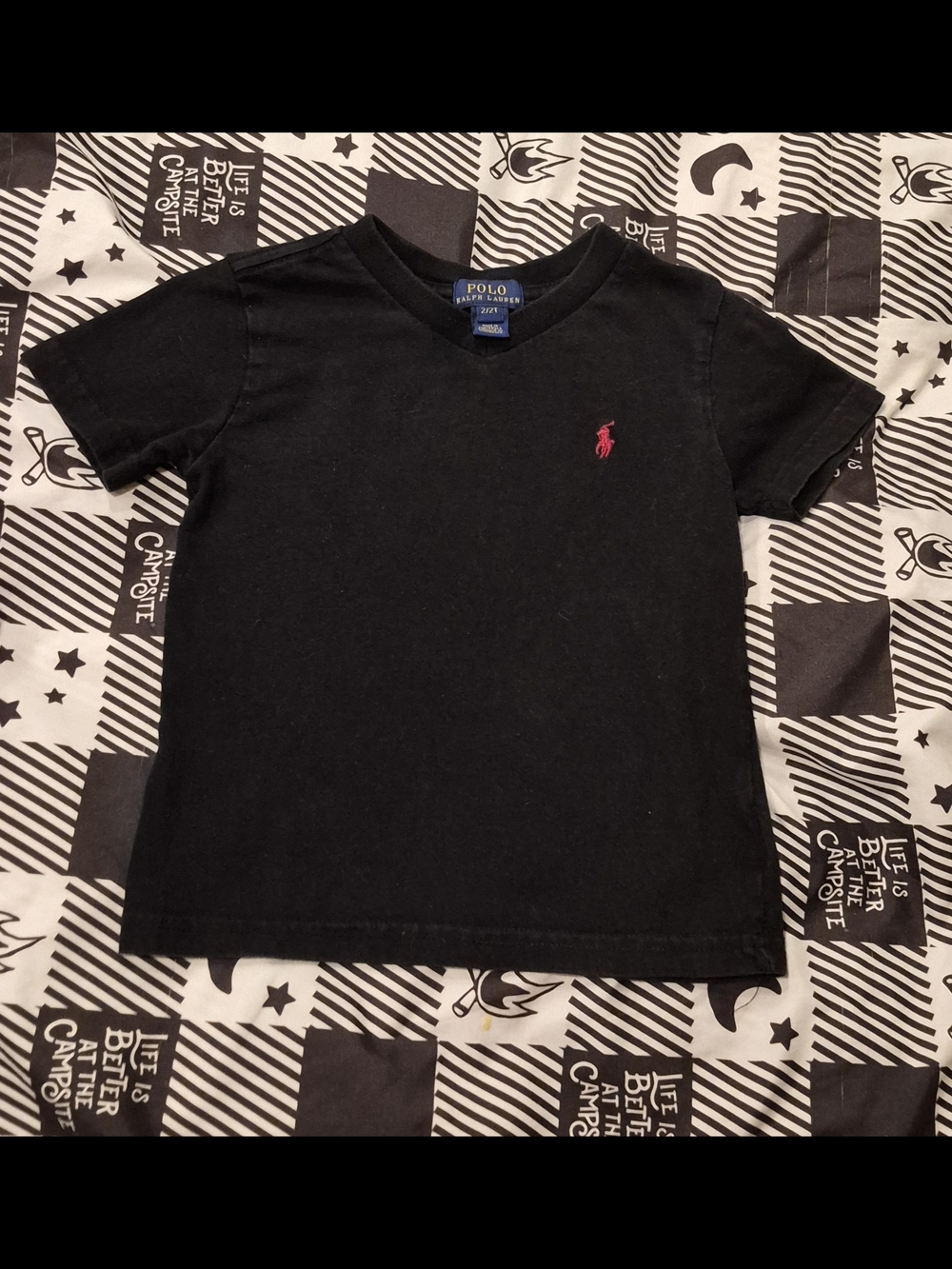Polo by Ralph Lauren Black Short-Sleeve Tee with Red Pony